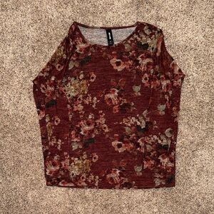 Women’s Agnes & Dora Floral Long Sleeve Top - Maroon